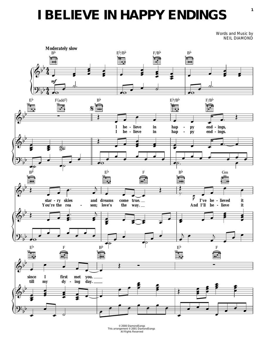 I Believe In Happy Endings Piano, Vocal, Guitar scores gallery preview page 1