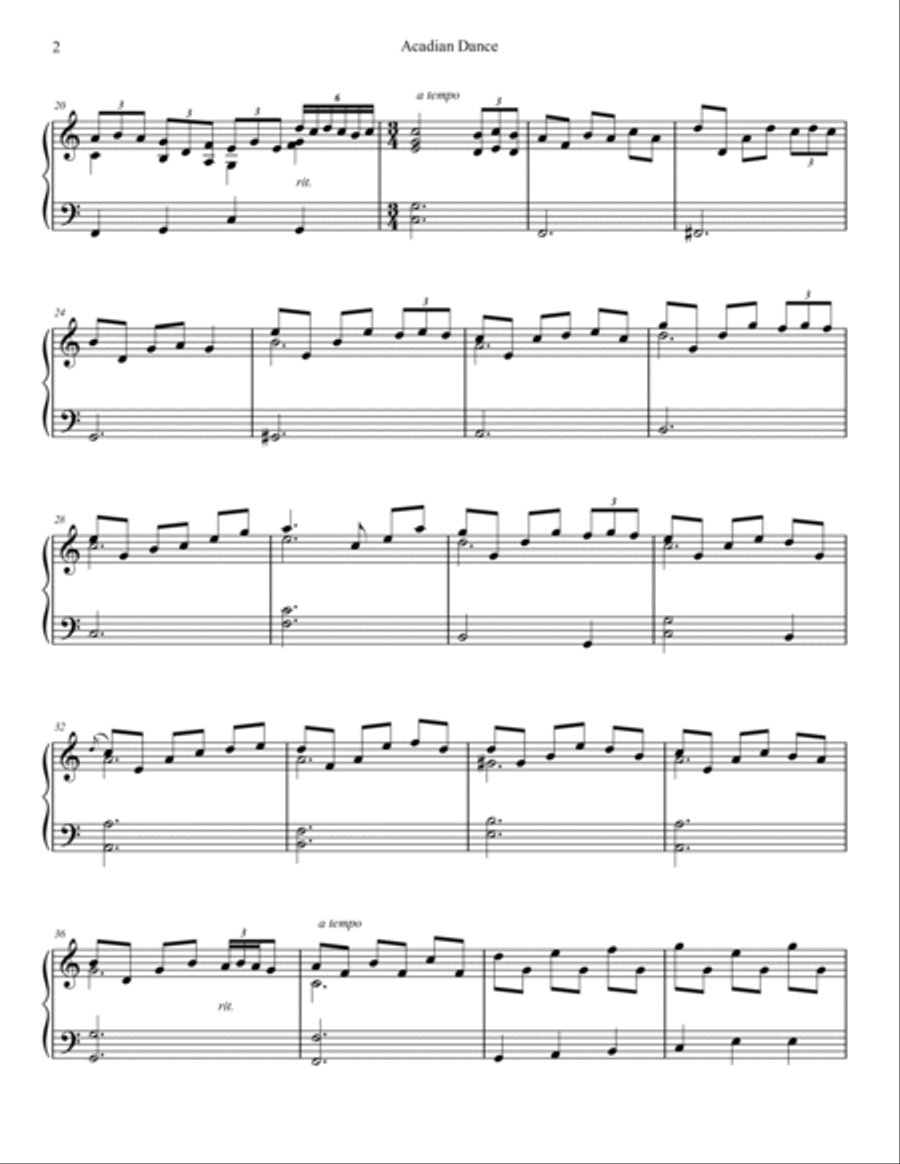Acadian Dance Piano Solo scores gallery preview page 2