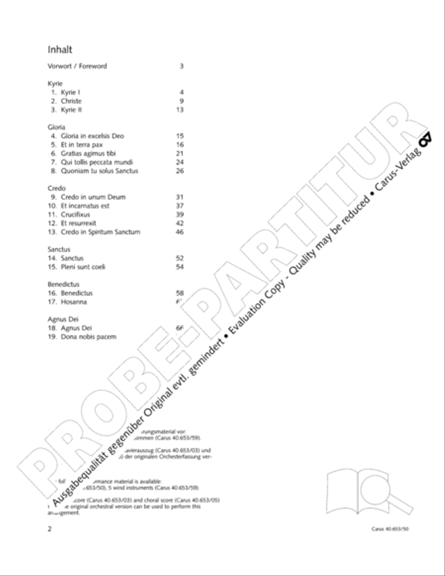 Mass in D Major (Missa in D) 4-Part scores gallery preview page 3