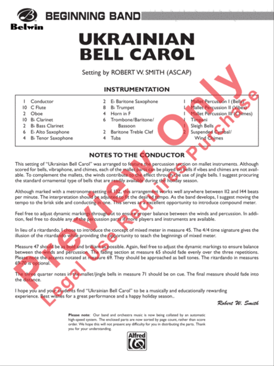 Ukrainian Bell Carol Ukrainian Bell Carol Concert Band scores gallery preview page 2
