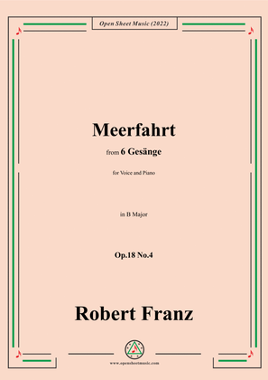 Book cover for Franz-Meerfahrt,in B Major,Op.18 No.4,for Voice and Piano