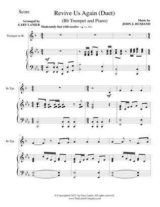 REVIVE US AGAIN (Duet – Bb Trumpet and Piano/Score and Parts)