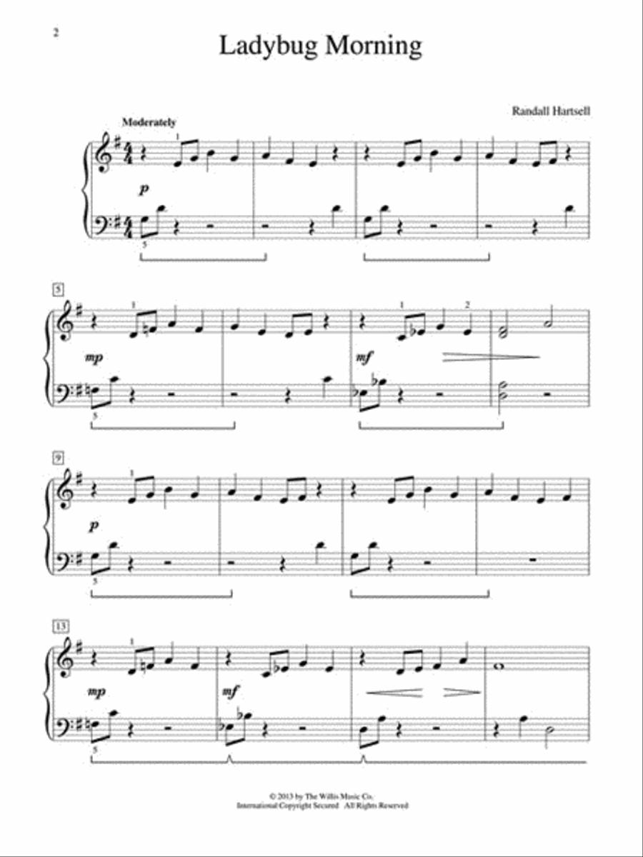 Ladybug Morning Easy Piano scores gallery preview page 2