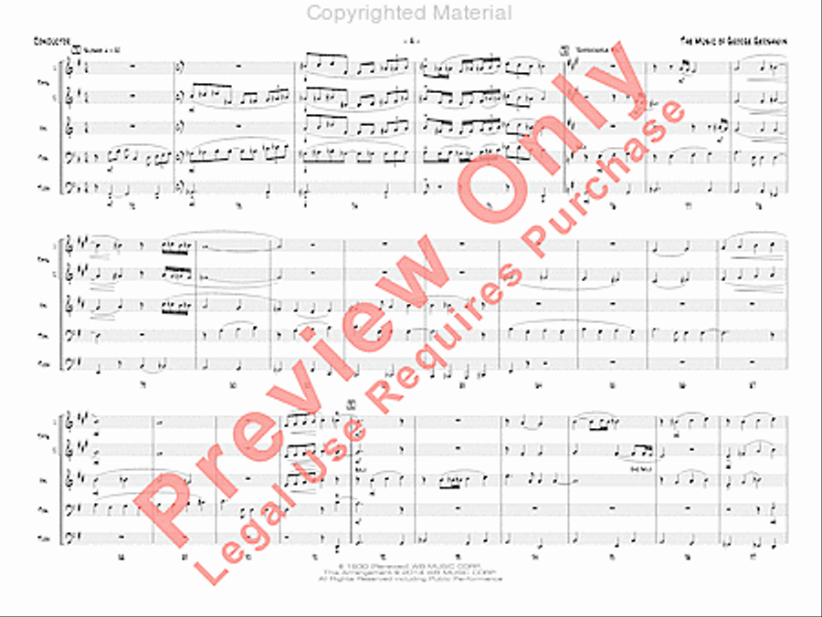 The Music of George Gershwin for Brass Quintet Jazz Ensemble scores gallery preview page 5