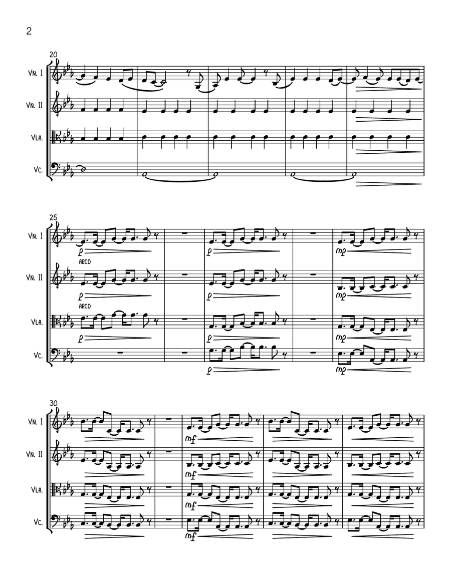 Give Me Everything (Tonight) String Quartet scores gallery preview page 2