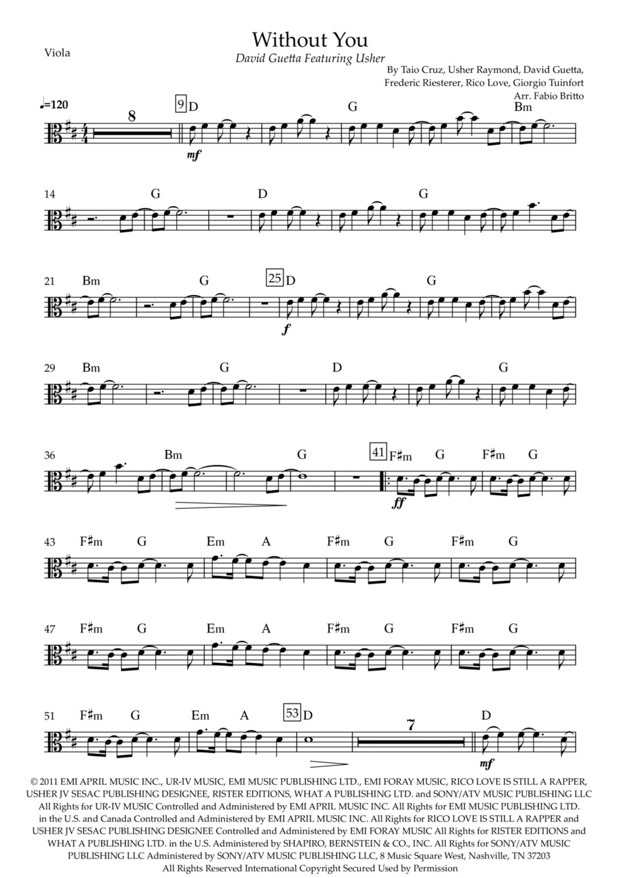 Without You Viola Solo scores gallery preview page 1
