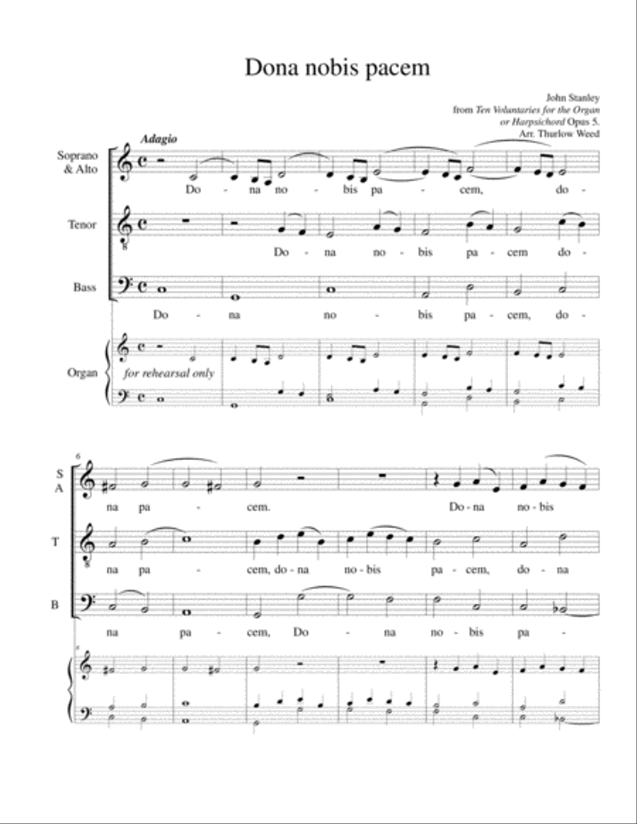 Dona nobis pacem 4-Part scores gallery preview page 1