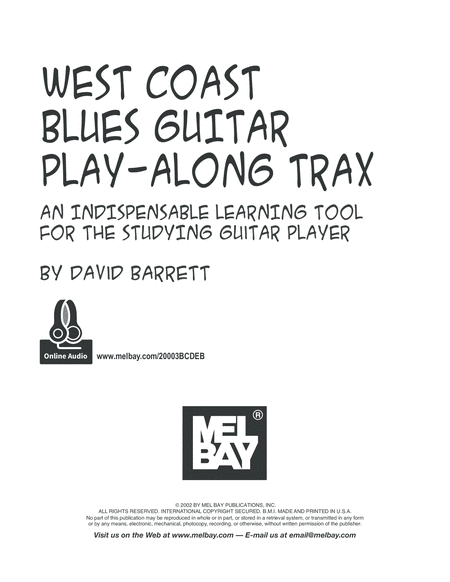 West Coast Blues Guitar Play-Along Trax image number null