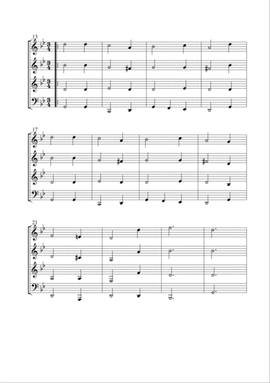 Es geht ein dunkle Wolk herein (A dark cloud enters) for French Horn Quartet Brass Quartet scores gallery preview page 3