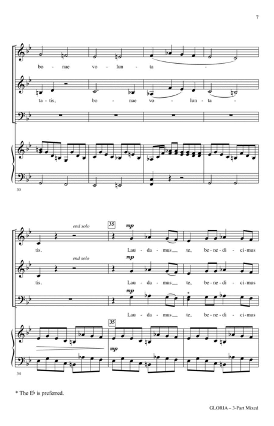 Gloria (from Lord Nelson Mass) (arr. Russell Robinson) 3-Part scores gallery preview page 5