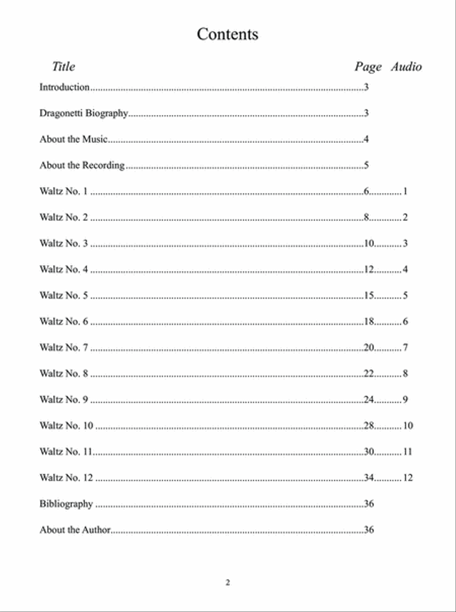 Domenico Dragonetti - Twelve Waltzes arranged for Electric Bass Solo Acoustic Guitar scores gallery preview page 3