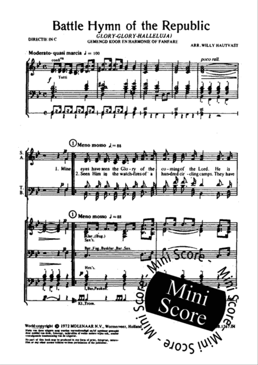 Battle Hymn of the Republic Fanfare Band scores gallery preview page 4