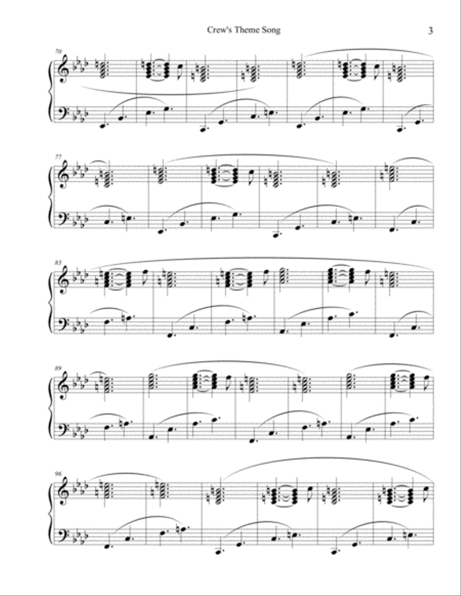 Crew's Theme Song Crew's Theme Song Piano Solo scores gallery preview page 3