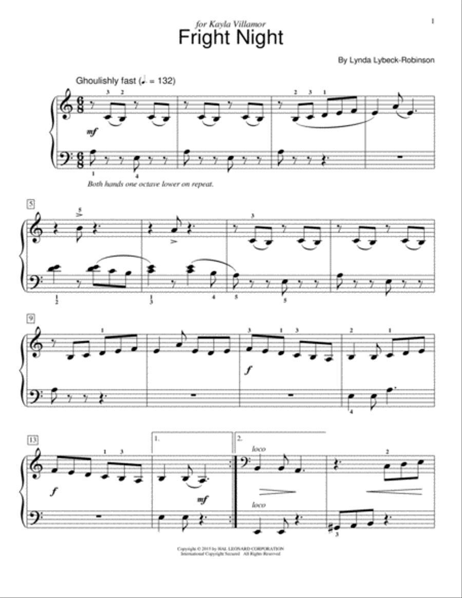 Fright Night Piano Method scores gallery preview page 1
