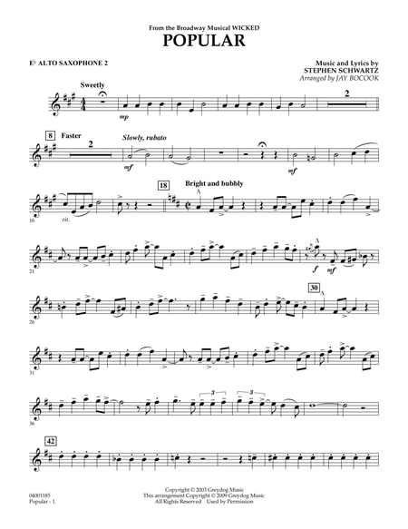 Popular (from "Wicked") - Eb Alto Saxophone 2