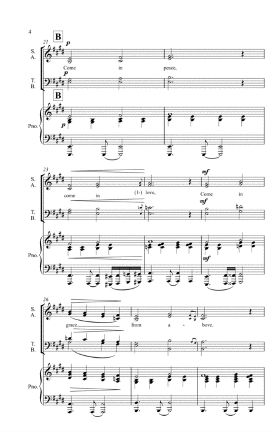 Come in Peace (Go in Peace) 4-Part scores gallery preview page 8