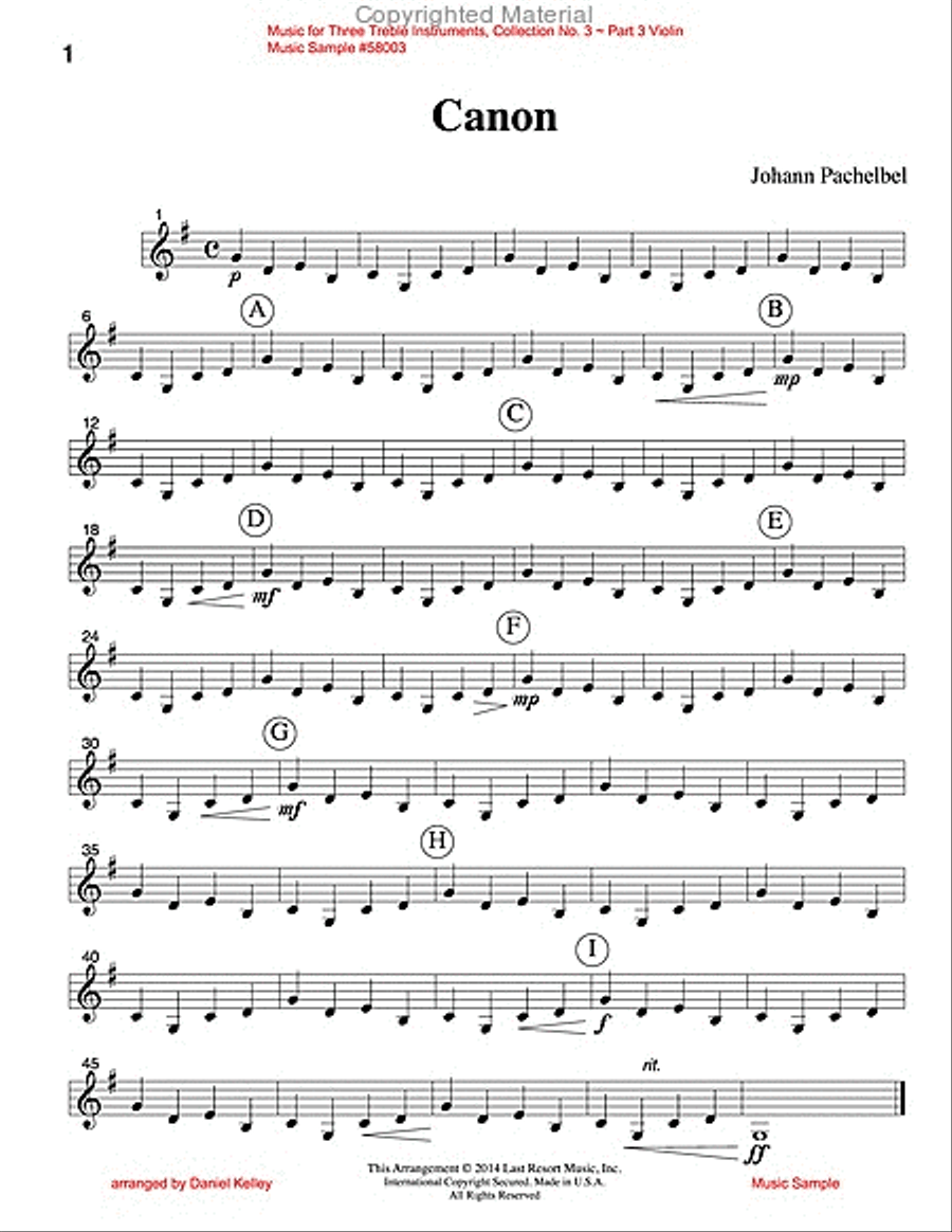 Music for Three Treble Instruments, Collection No. 3 Wedding & Classical Favorites English Horn scores gallery preview page 6