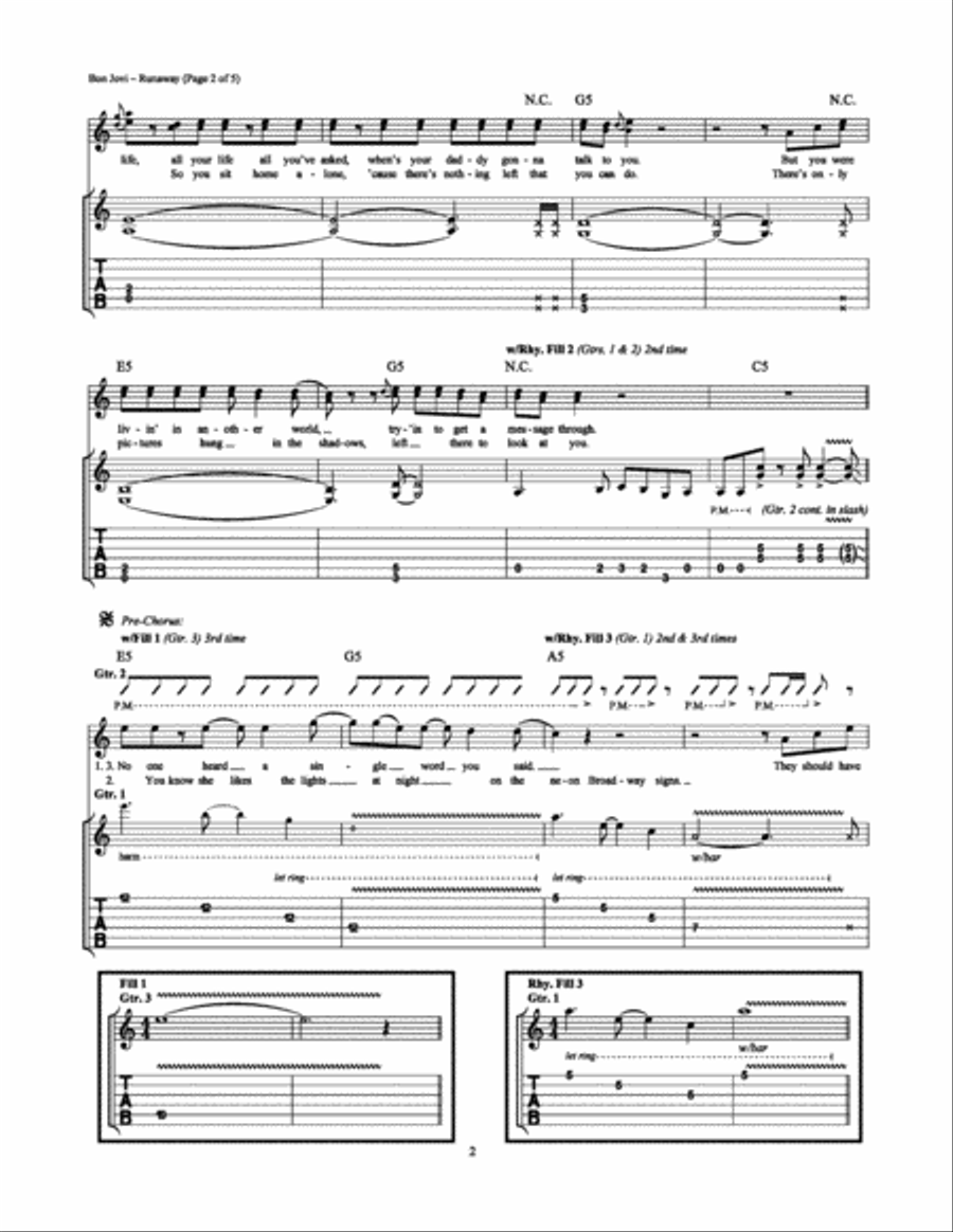 Runaway Electric Guitar scores gallery preview page 2