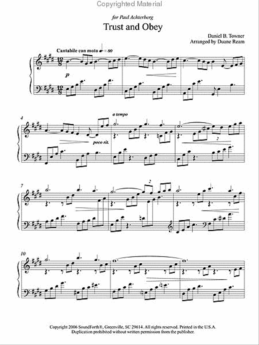 Trust and Obey Trust and Obey Piano Solo scores gallery preview page 2