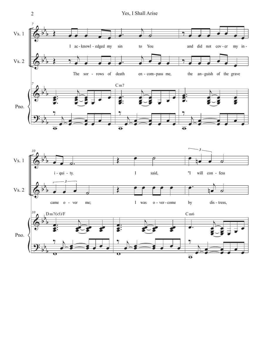 Yes, I Shall Arise (Duet for Tenor and Bass solo) Tenor Voice scores gallery preview page 2