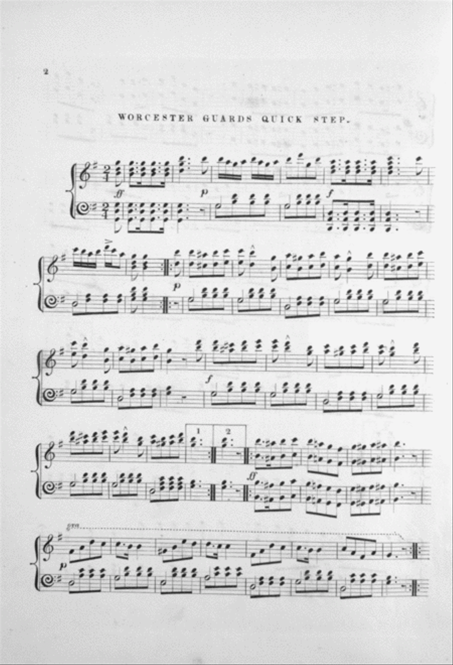 Worcester Guards Quick Step Piano Solo scores gallery preview page 2