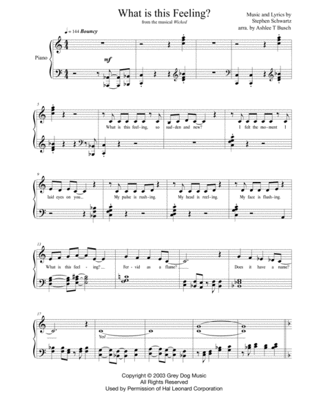 What Is This Feeling? from Wicked for Piano image number null