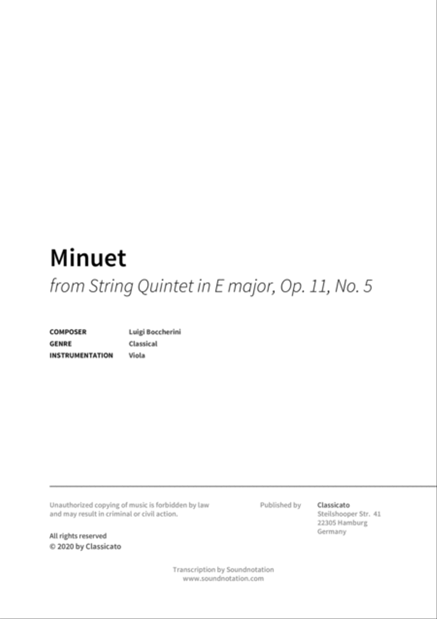 Minuet String Quintet scores gallery preview page 2