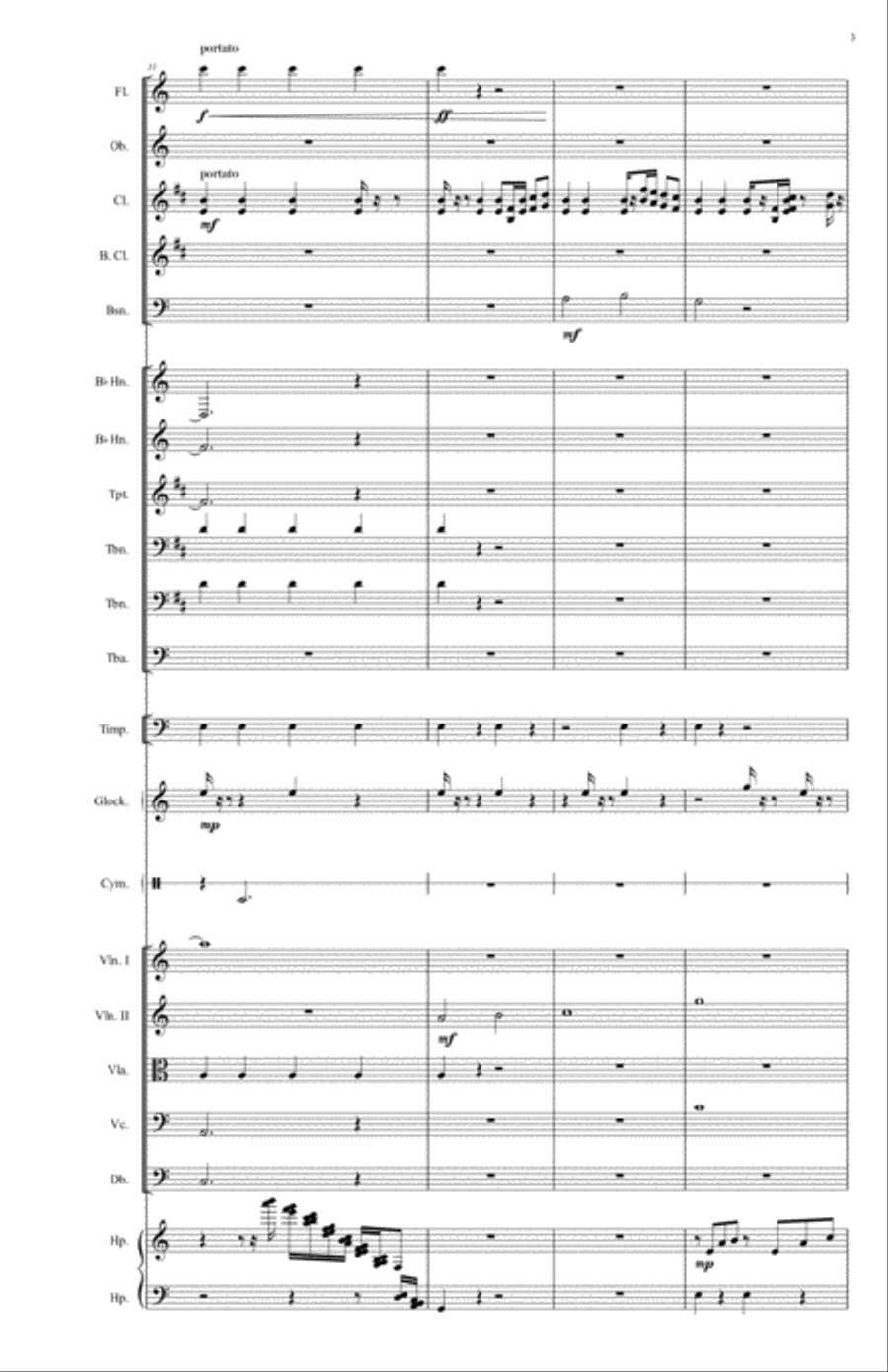Carpathians - Symphony No1. for orchestra Mov.I Full Orchestra scores gallery preview page 3