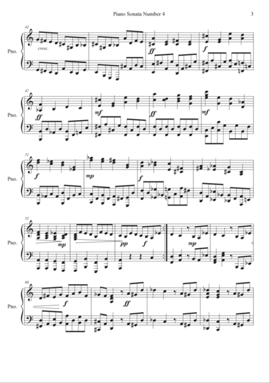 Piano Sonata Number 4, 1st movement Piano Solo scores gallery preview page 3