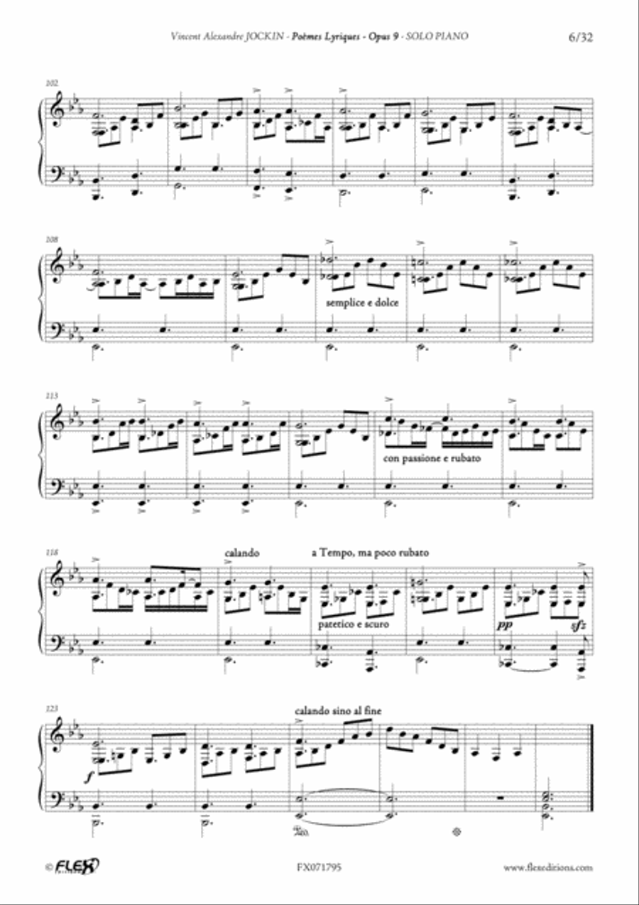 Poemes lyriques, Opus 9 (No.1 to 6) Piano Solo scores gallery preview page 6