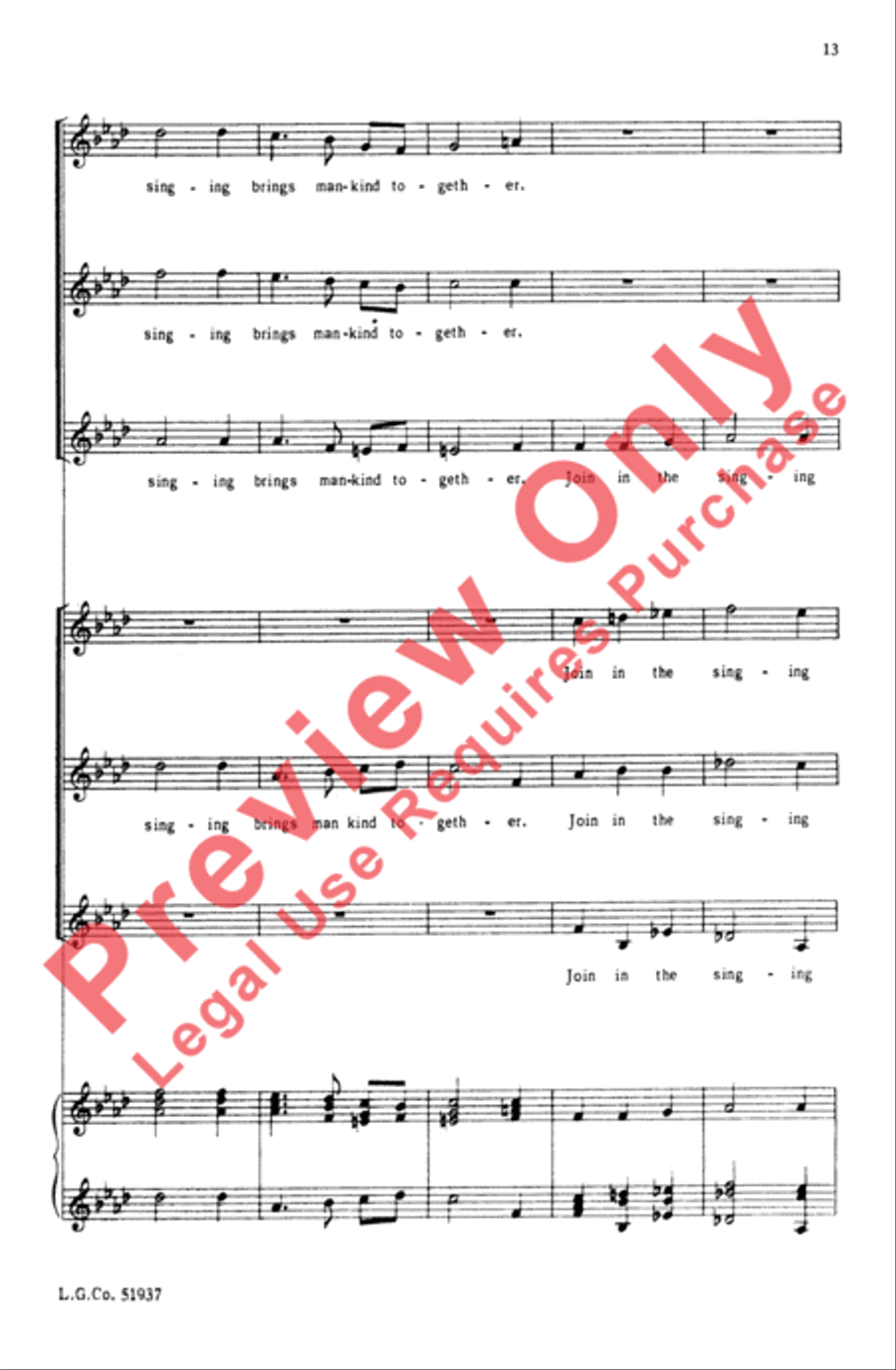 Come, All Musicians, Come 2-Part scores gallery preview page 13