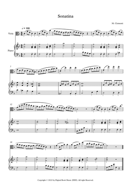 Sonatina (In C Major) - Muzio Clementi (Viola + Piano) image number null