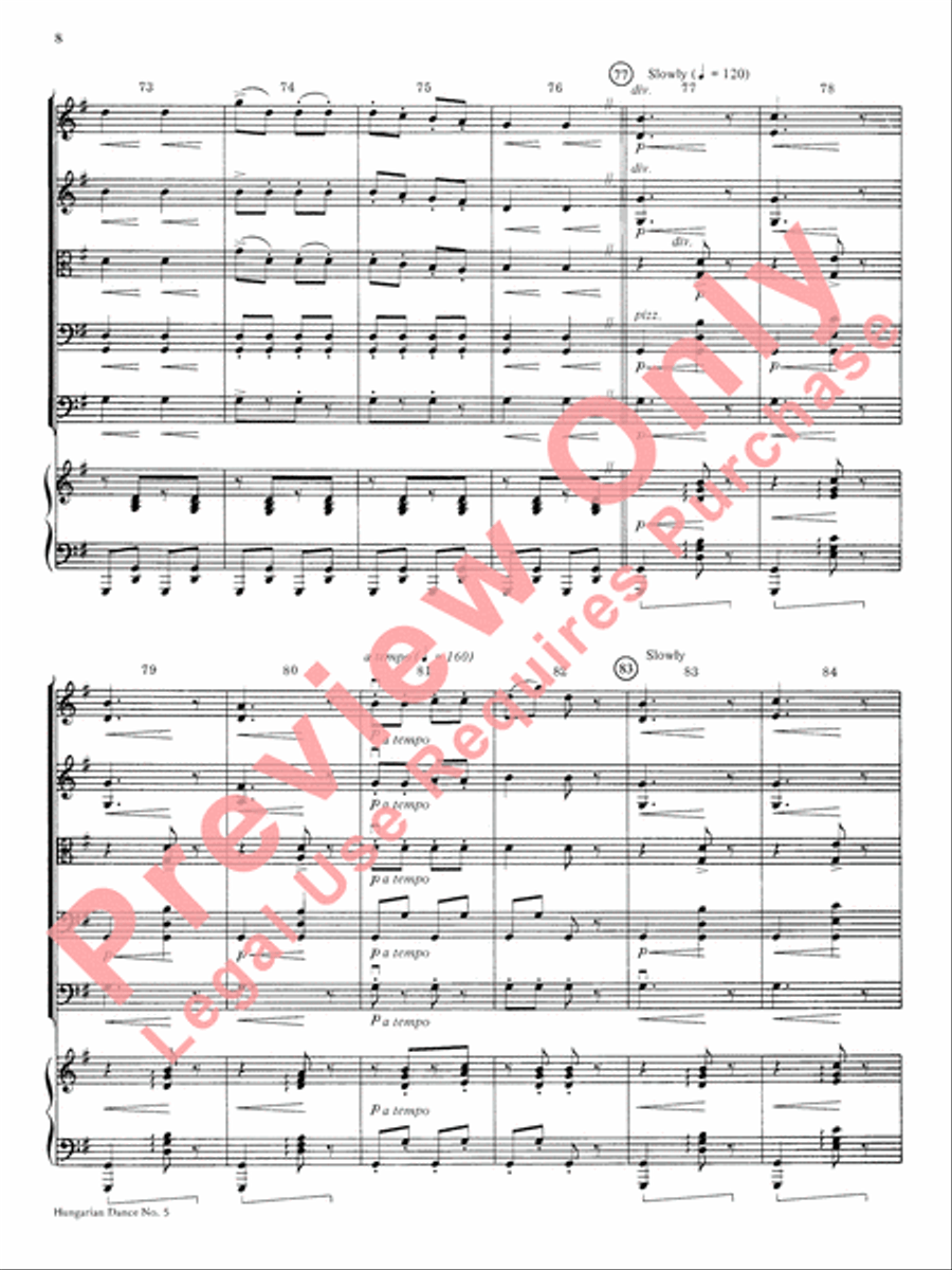 Hungarian Dance No. 5 String Orchestra scores gallery preview page 9