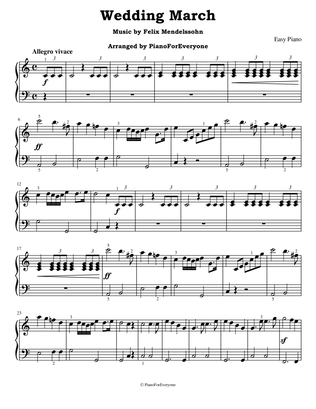 Wedding March - Mendelssohn (Easy Piano)