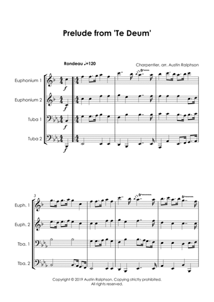 Prelude (Rondeau) from Te Deum - tuba quartet (EETT) image number null