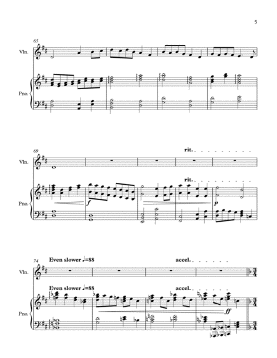 A Medley of Favourite Hymns (violin and piano) Violin Solo scores gallery preview page 5