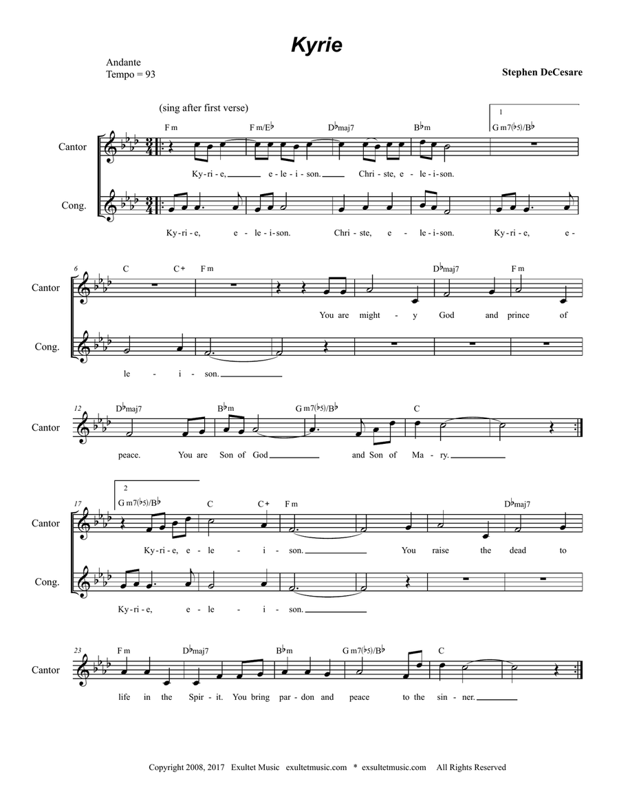Mass For A Deceased Loved One (Lead Sheet Edition) Unison Choir scores gallery preview page 2