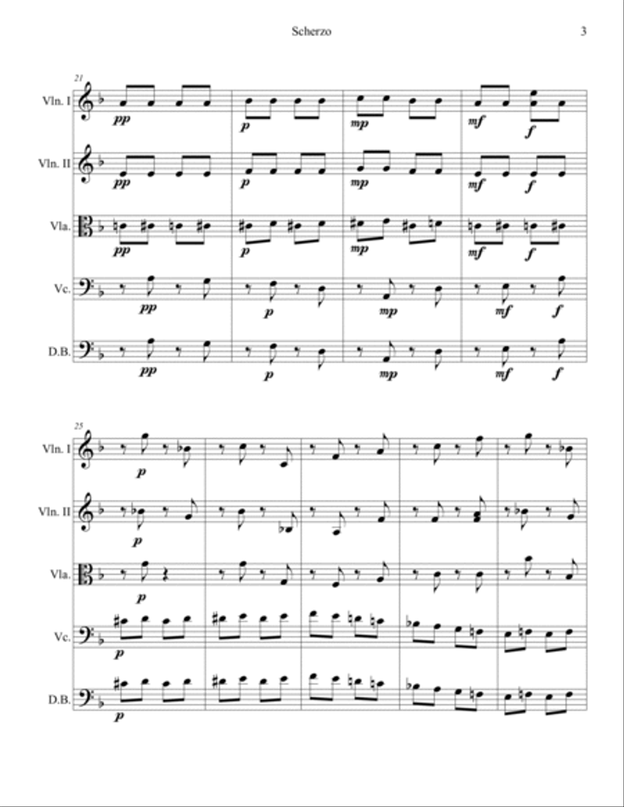 Scherzo from Tschaikowsky's Sym. #4. Full children/youth orchestra. 3 Scores & parts. Full Orchestra scores gallery preview page 3
