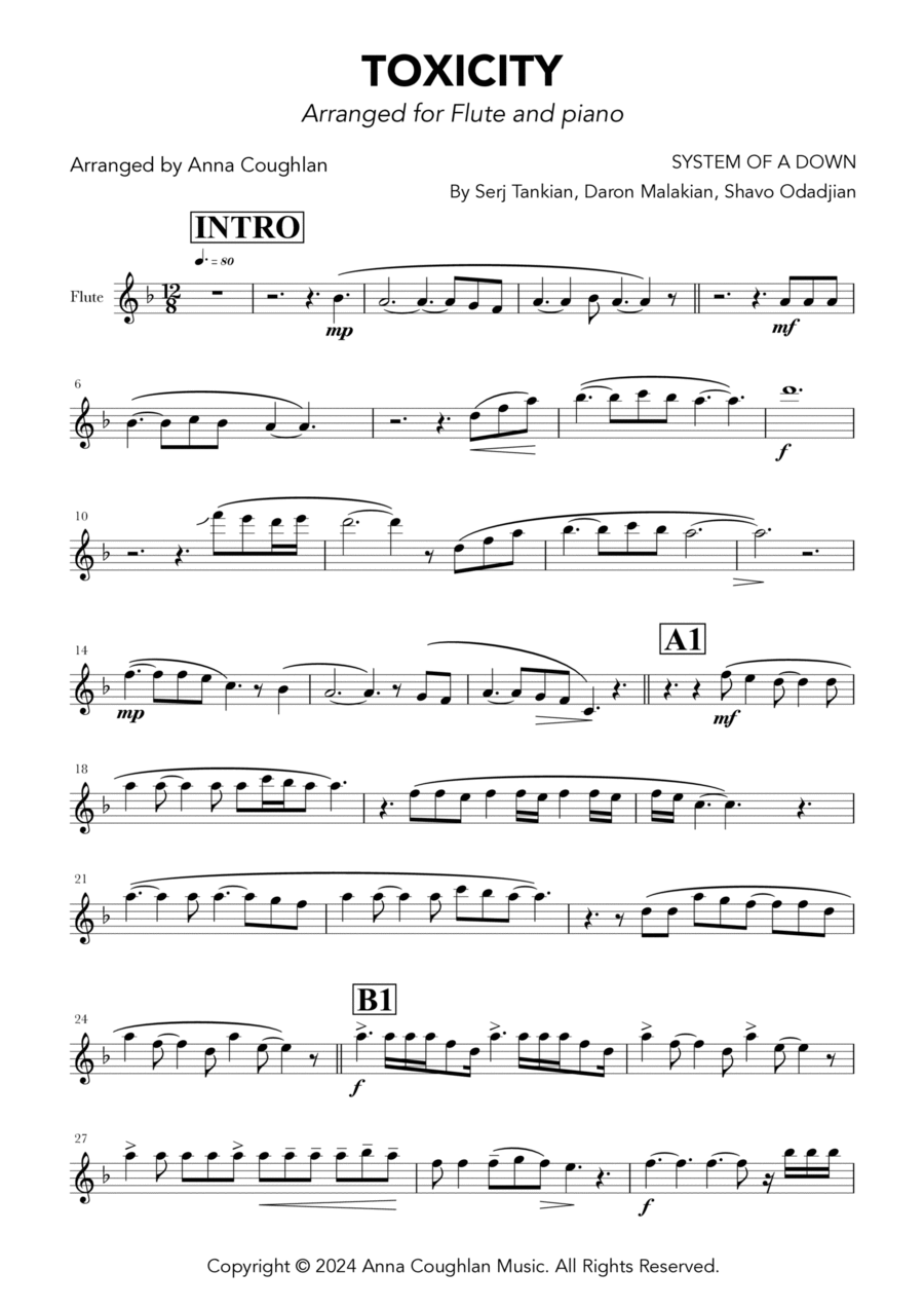 Toxicity Flute scores gallery preview page 1