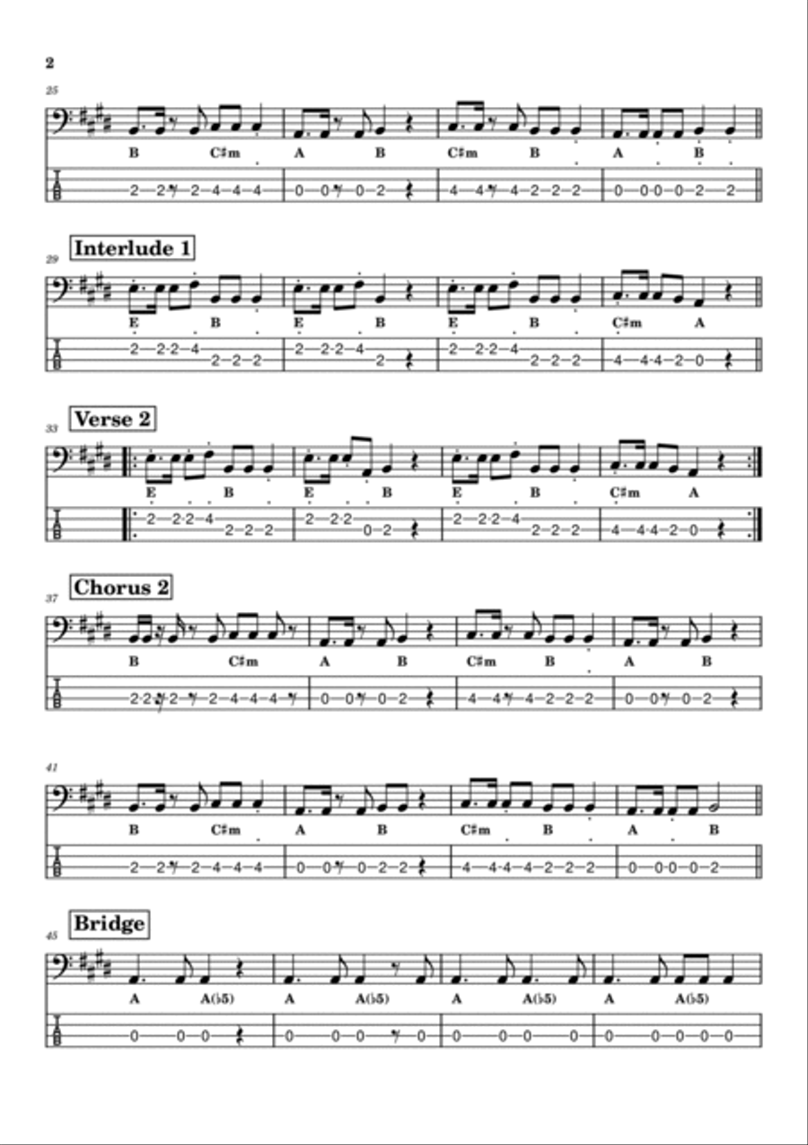 Everywhere Guitar Tablature scores gallery preview page 2