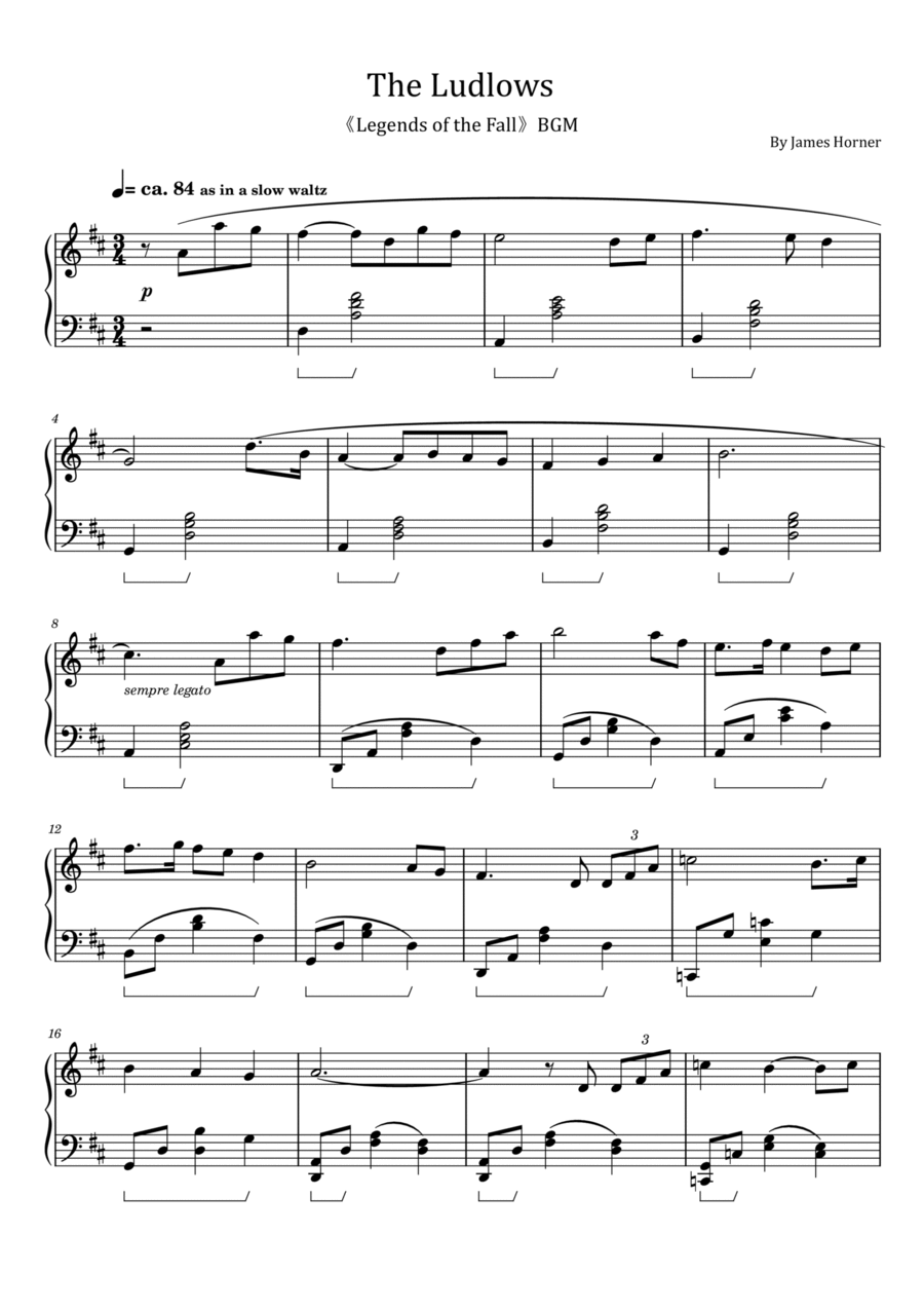 The Ludlows Piano Solo scores gallery preview page 1