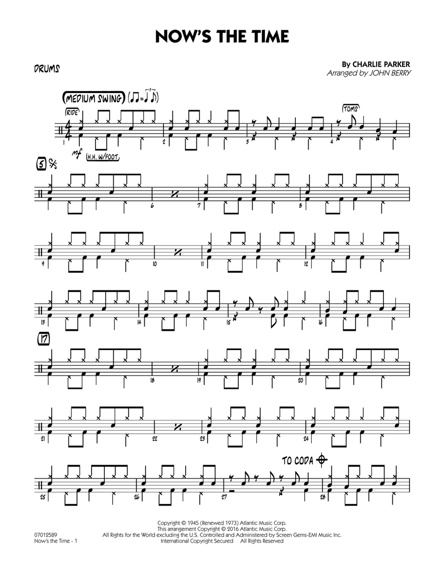 Now's the Time - Drums