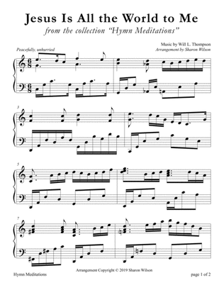 Jesus Is All the World to Me (LARGE PRINT Piano Solo)