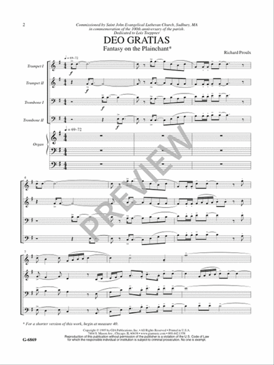 Deo Gratias Trombone scores gallery preview page 3