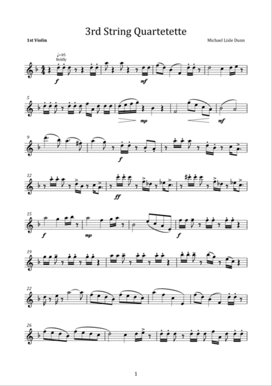 String Quartetette No 3 String Quartet scores gallery preview page 1