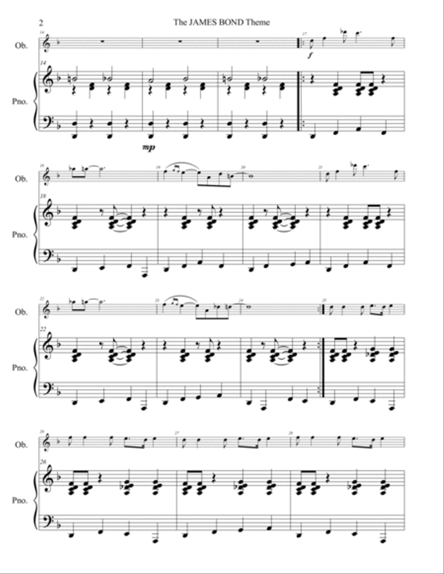 James Bond Theme Piano scores gallery preview page 3