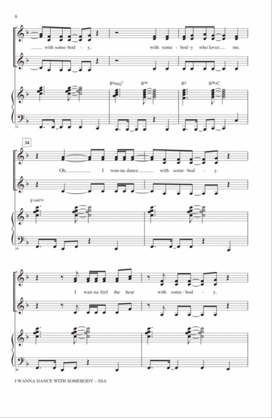 I Wanna Dance With Somebody SSA scores gallery preview page 5
