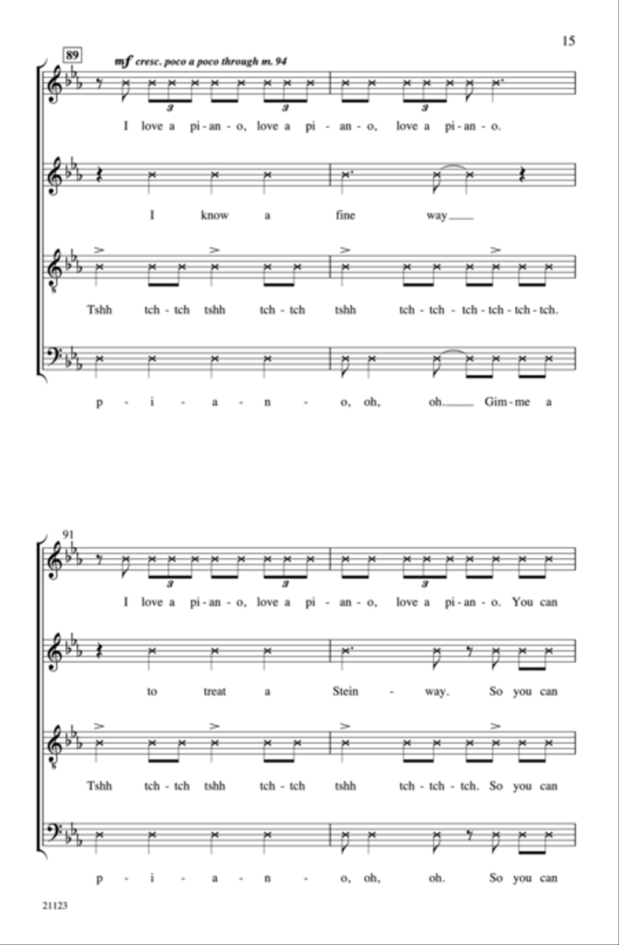 I Love a Piano 4-Part scores gallery preview page 39