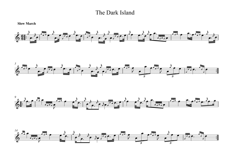 The Dark Island For Bagpipes Bagpipe scores gallery preview page 1