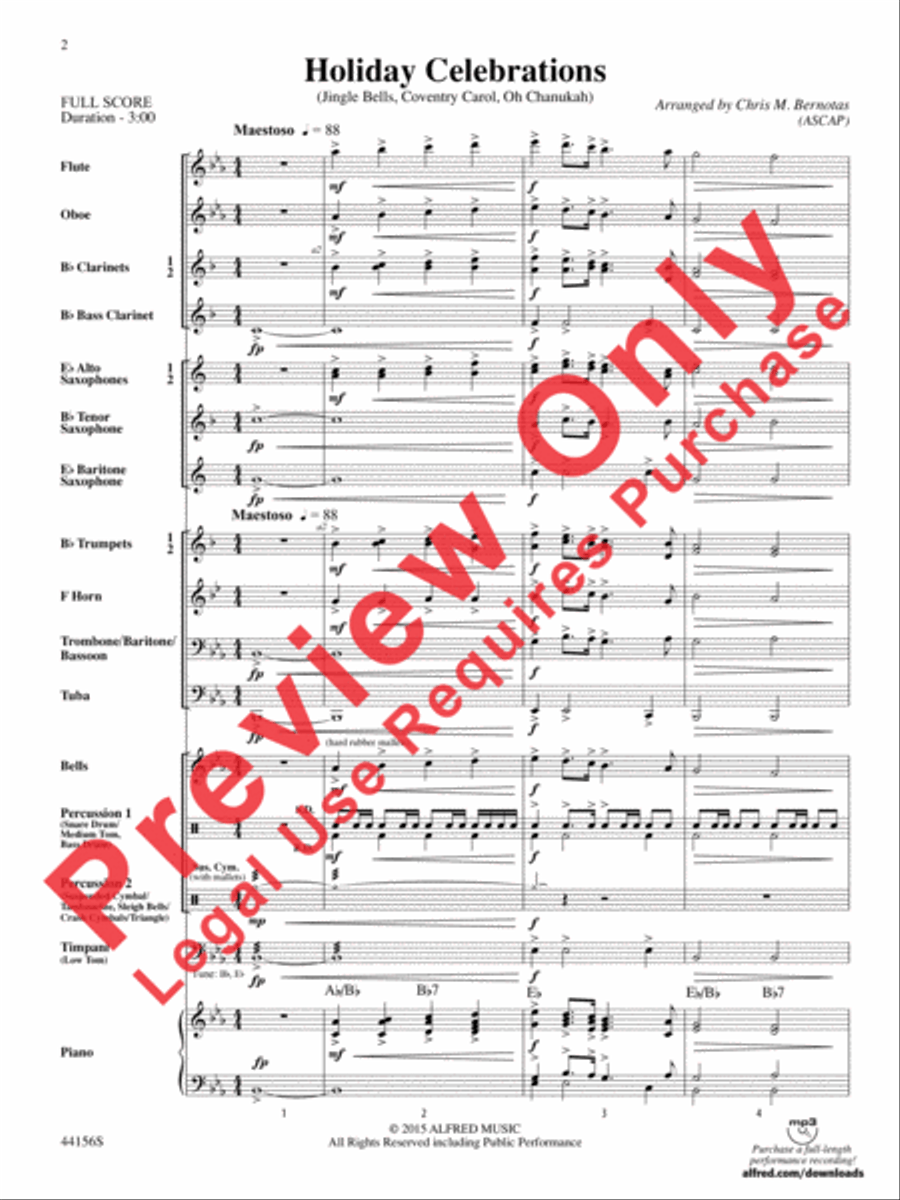 Holiday Celebrations Concert Band scores gallery preview page 2